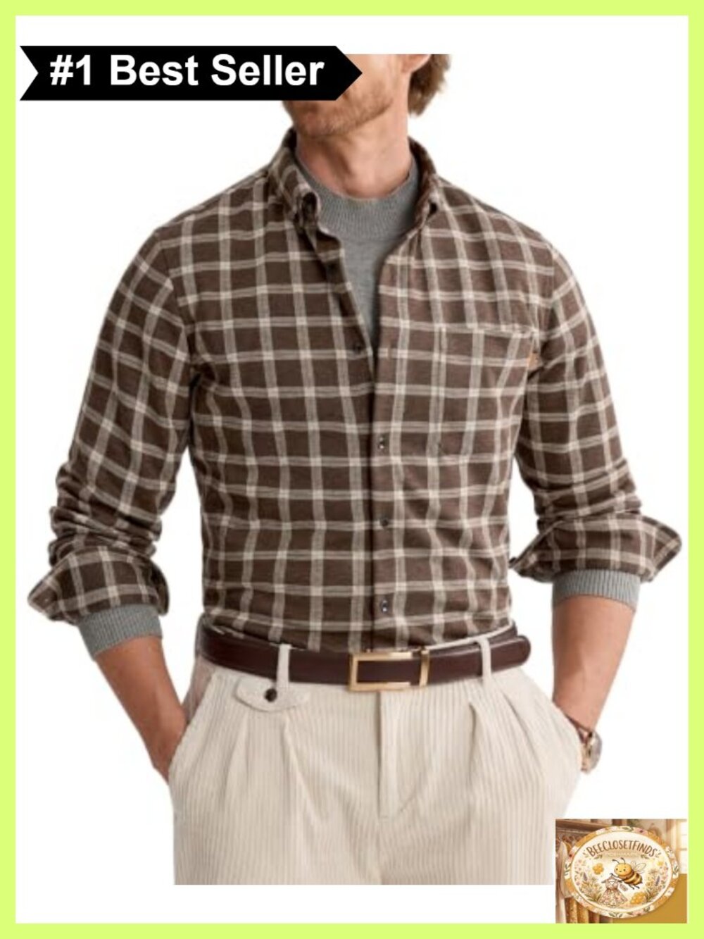Men's Slim Fit Plaid Flannel Button Down Shirt Long Sleeve